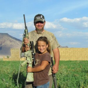 Raegan and I on Pronghorn hunt. Rae shot her at 150 yards with 223 double lung 1 shot.