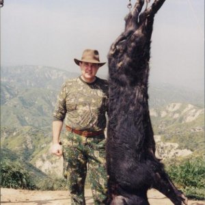 California Wild Boar taken with Ruger SRH 44 Magnum. SCI Top 10 with a handgun