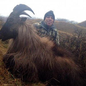 Wayne with his 13.5 inch 9 year old monster during the Rut June 2014.