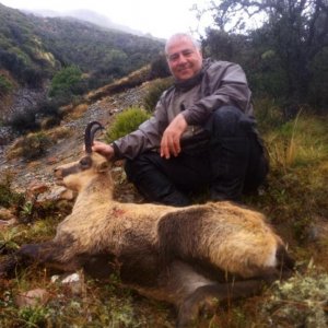 Another father and son combo with an early season Buck. The capes are a lot lighter and the animals tend to down in the native vegetation in the warme