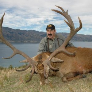 Jim Thurber with a huge typical Stag.