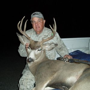 California 4 x 3 Mule Deer/Blacktail Cross X12-2014; One shot kill at 325 yds. with 30/06 Encore Pistol-estimated wright 181 lbs.
