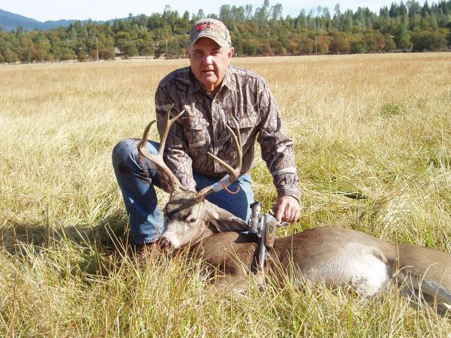 2012-Trinity County 30/06 Encore Pistol.  150 gr. Nosler Ballistic Tip.  137 yards.  Potential SCI Top Ten taken with a handgun at time of kill.