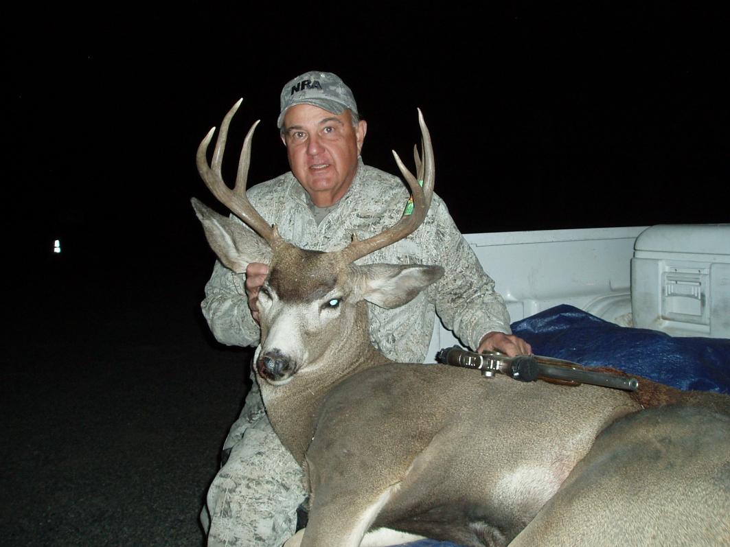 California 4 x 3 Mule Deer/Blacktail Cross X12-2014; One shot kill at 325 yds. with 30/06 Encore Pistol-estimated wright 181 lbs.