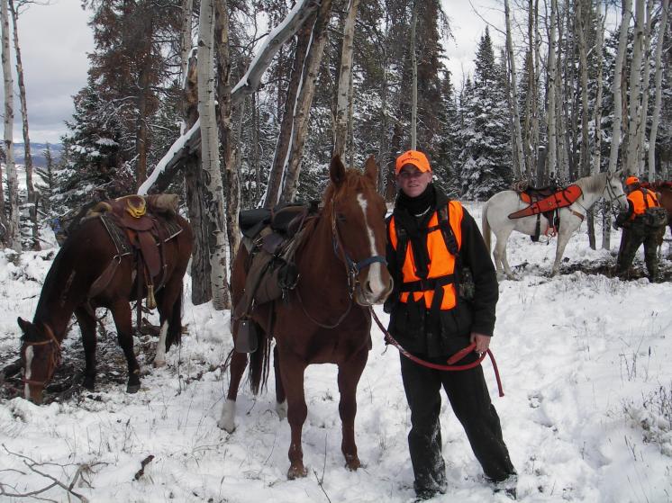 My son Matt with Pete and Maverick on a late season hunt