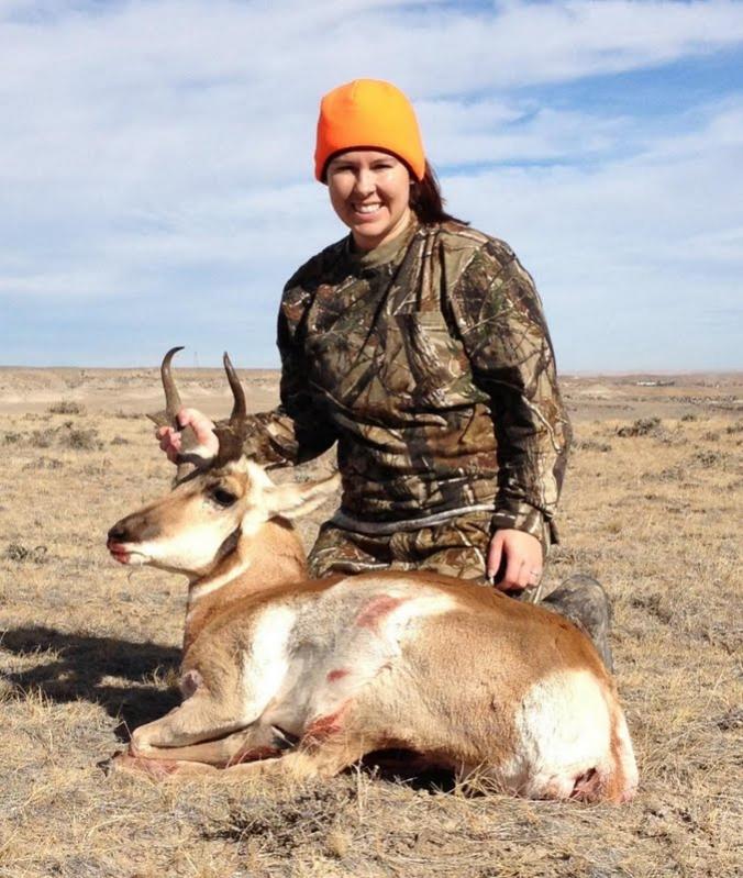 Sarah's first big game animal.  She shot him at 330 yards with a .243